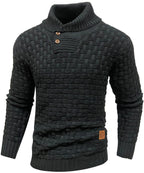 Yates — Men's Shawl Collar Basket-Weave Sweater