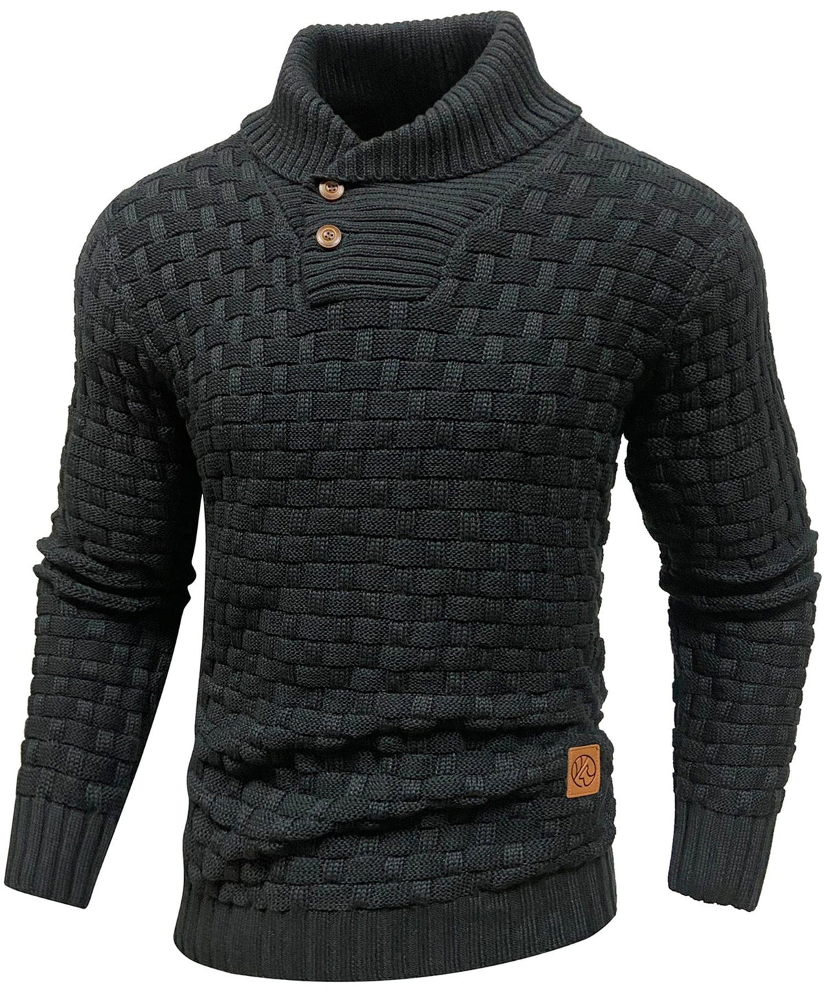 Yates — Men's Shawl Collar Basket-Weave Sweater