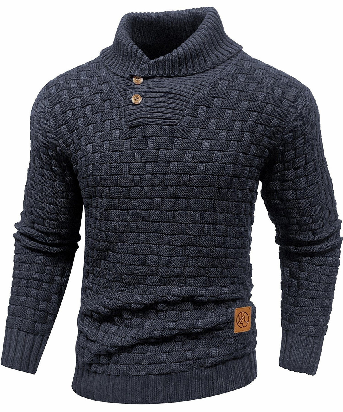 Yates — Men's Shawl Collar Basket-Weave Sweater