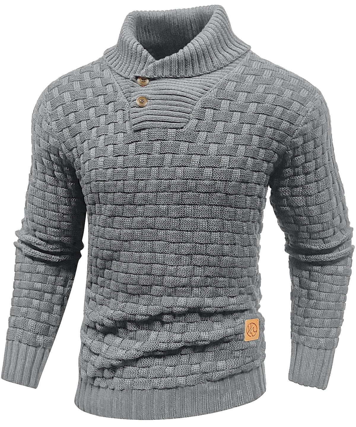 Yates — Men's Shawl Collar Basket-Weave Sweater