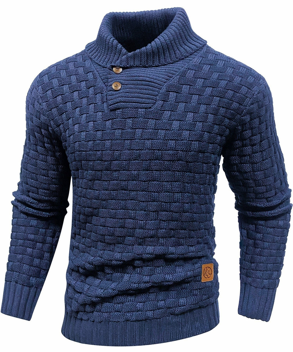 Yates — Men's Shawl Collar Basket-Weave Sweater
