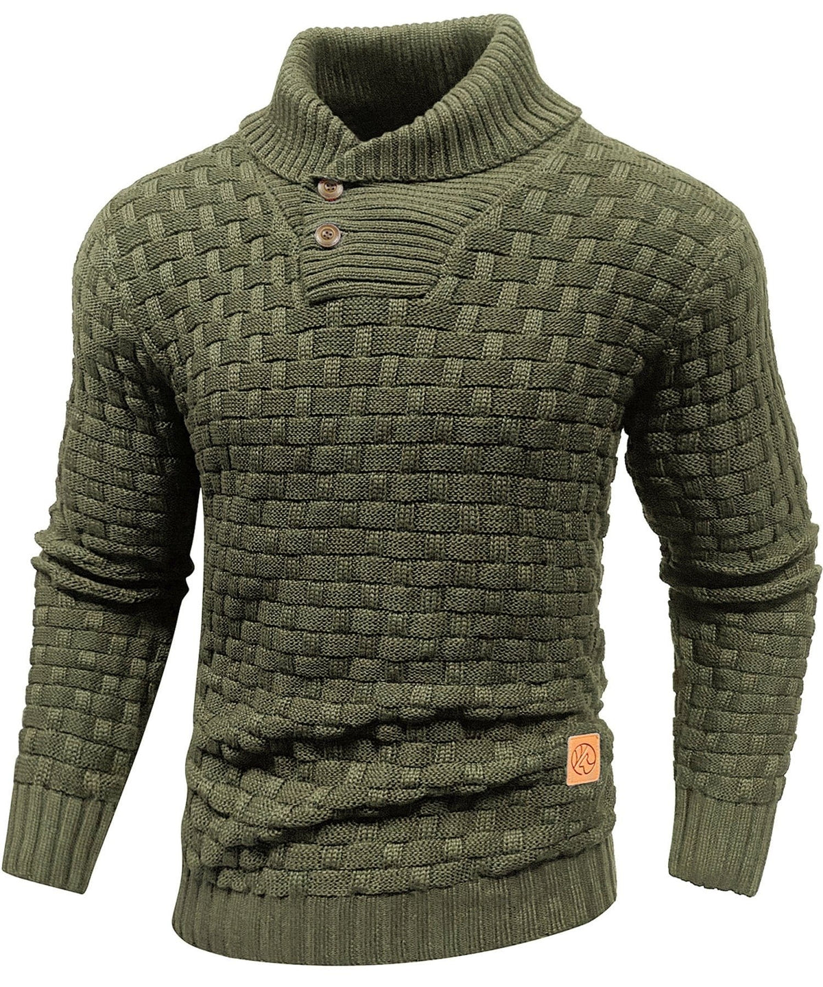 Yates — Men's Shawl Collar Basket-Weave Sweater