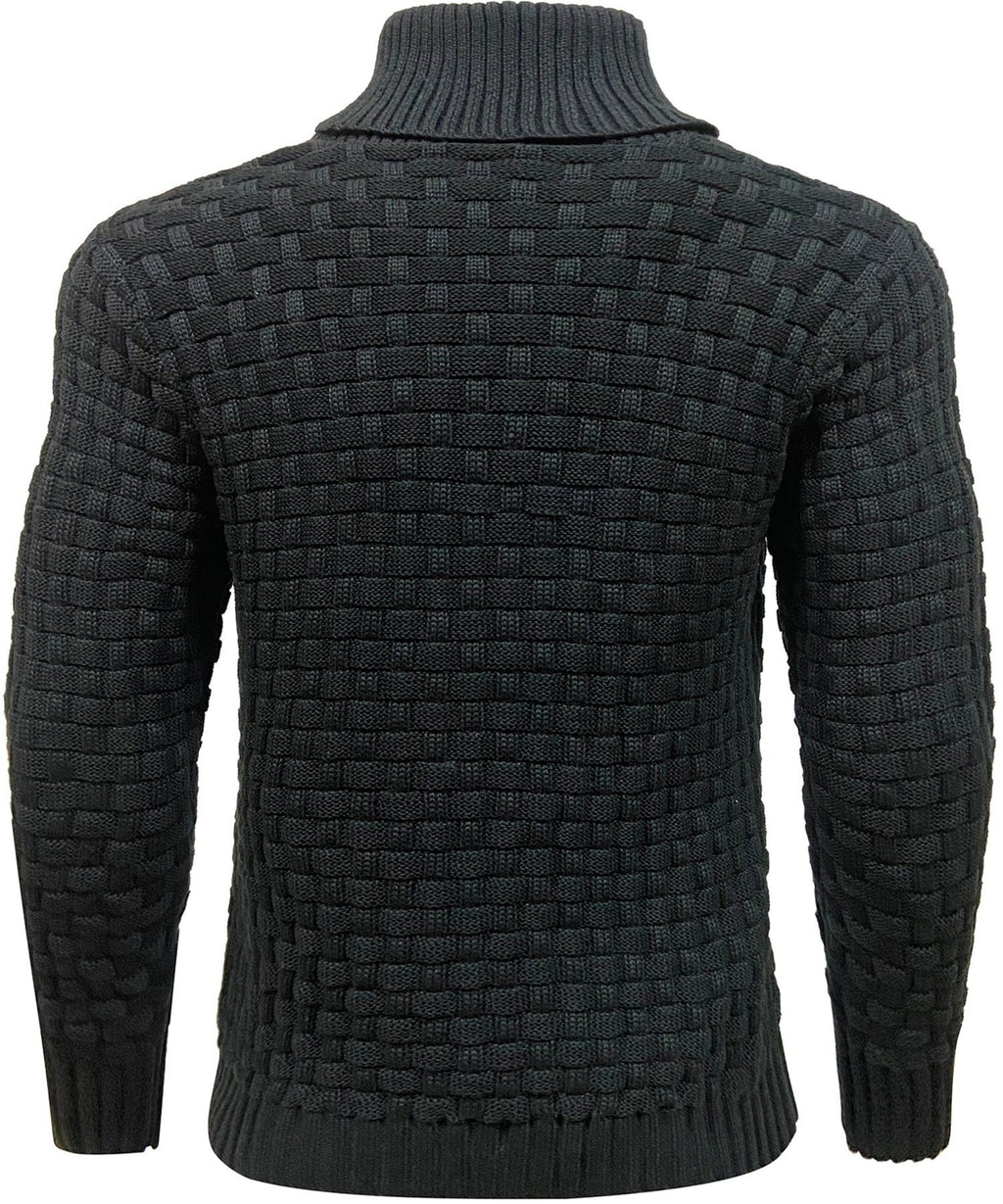 Yates — Men's Shawl Collar Basket-Weave Sweater