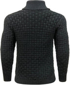 Yates — Men's Shawl Collar Basket-Weave Sweater