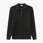 Zermatt — Men's Ribbed Knit Quarter-Zip Polo