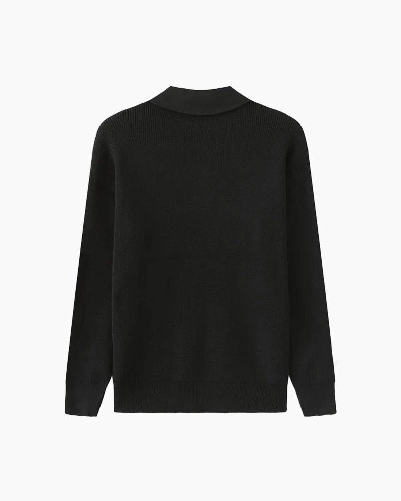 Zermatt — Men's Ribbed Knit Quarter-Zip Polo