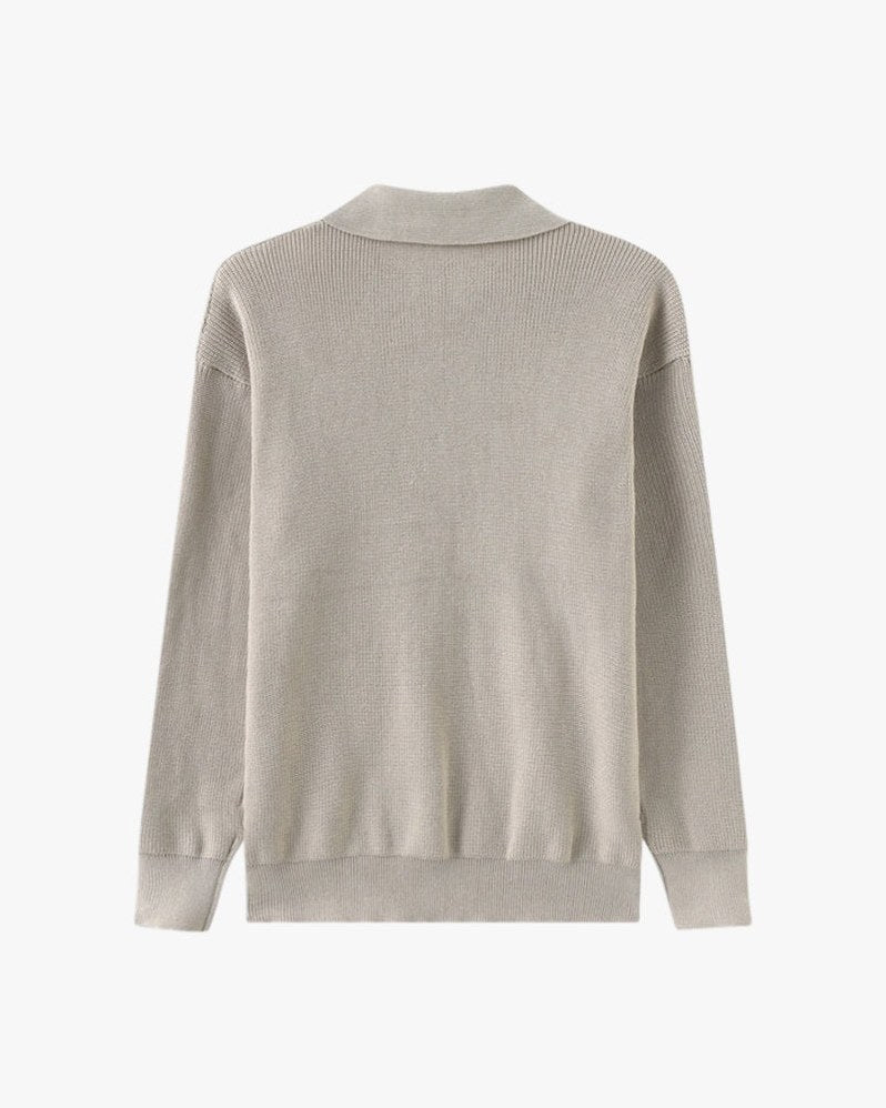 Zermatt — Men's Ribbed Knit Quarter-Zip Polo