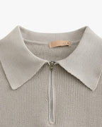 Zermatt — Men's Ribbed Knit Quarter-Zip Polo
