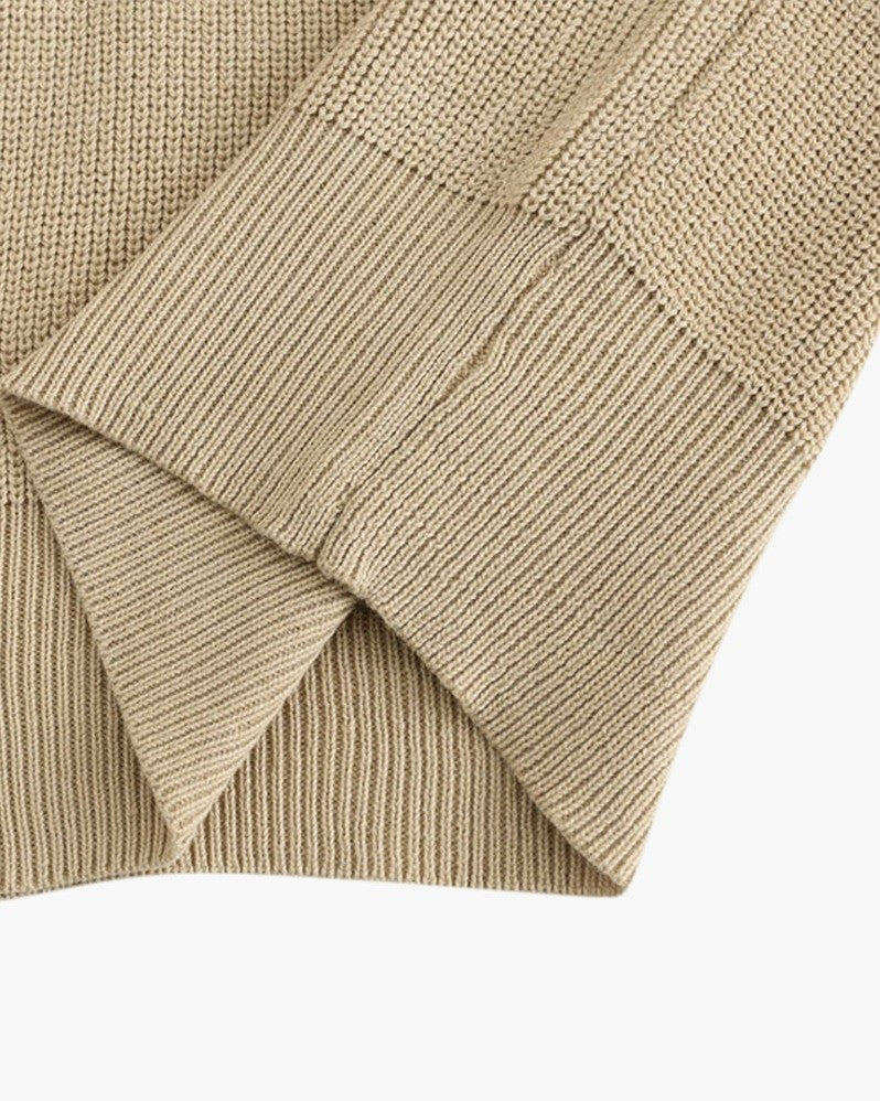 Zermatt — Men's Ribbed Knit Quarter-Zip Polo